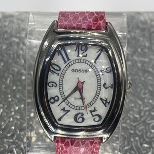 Gossip Women's Watch with Pink Strap and Silver Case